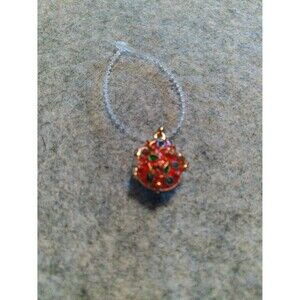 Egg Pendant Necklace‎ Locket Secret Keepsake Red Green Gold Tone Jewelry